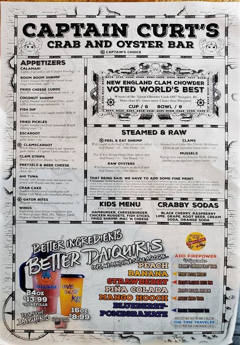 captain curt's siesta key menu.